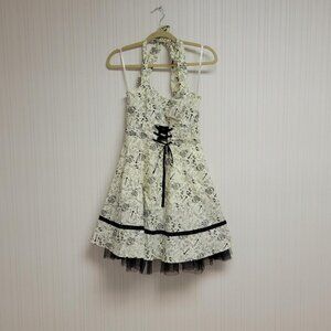 Hot Topic Women's Black and Cream Dress